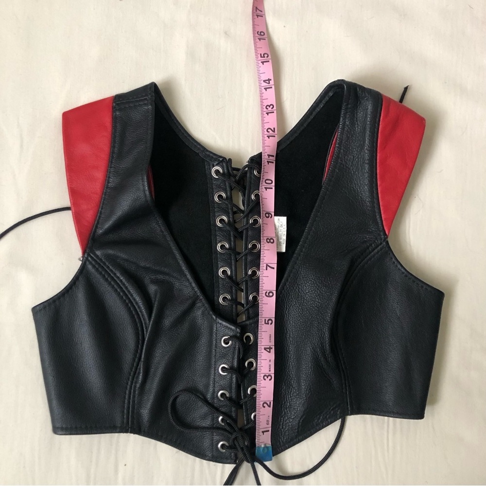 Vintage Ravenswood Leather Lace Up Crop Top - Picture 5 of 6
